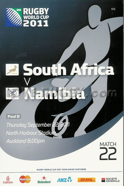 2011 South Africa v Namibia  Rugby Programme